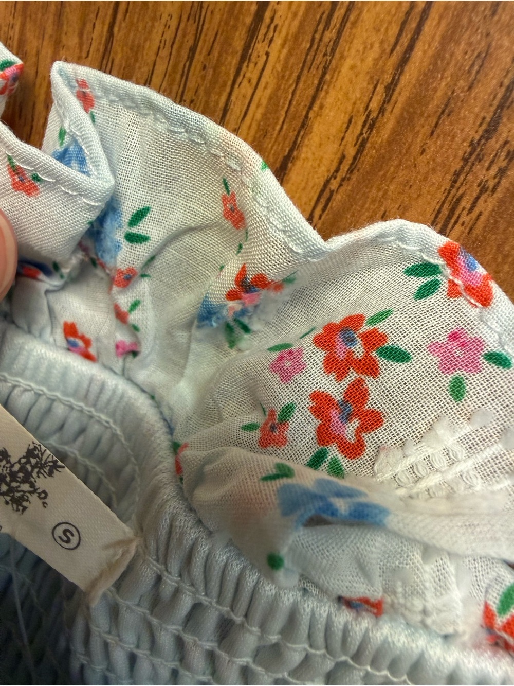 Light Blue Floral Ruffle Romper - Picture 3 of 7